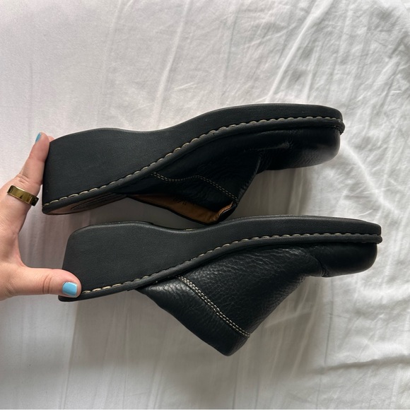 Born (11) Black Leather Slip On Clog - Supportive Cushioned Sole - Mule Shoes - Picture 8 of 11